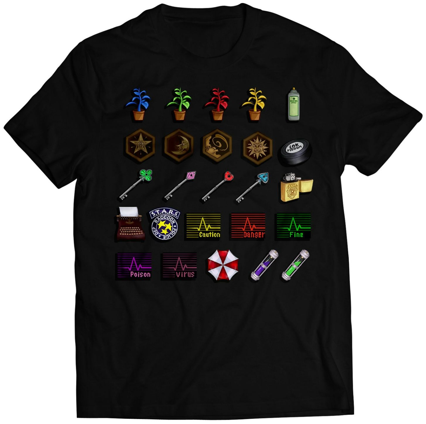 Resident Evil Icons Premium Unisex T-Shirt Resident Evil Icons Premium Unisex T-Shirt