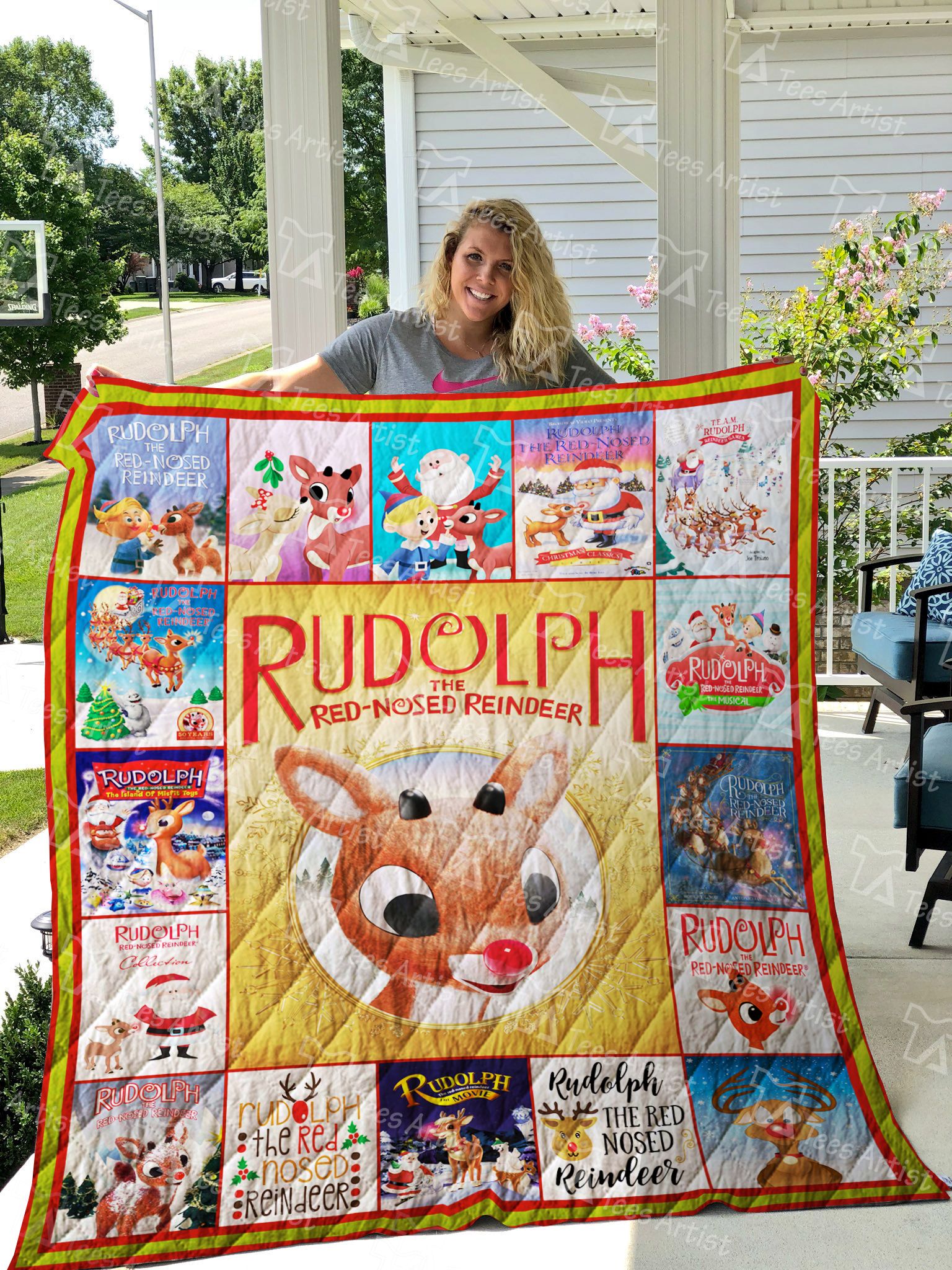Rudolph The Red-Nosed Reindeer Quilt Blanket Rudolph The Red-Nosed Reindeer Quilt Blanket