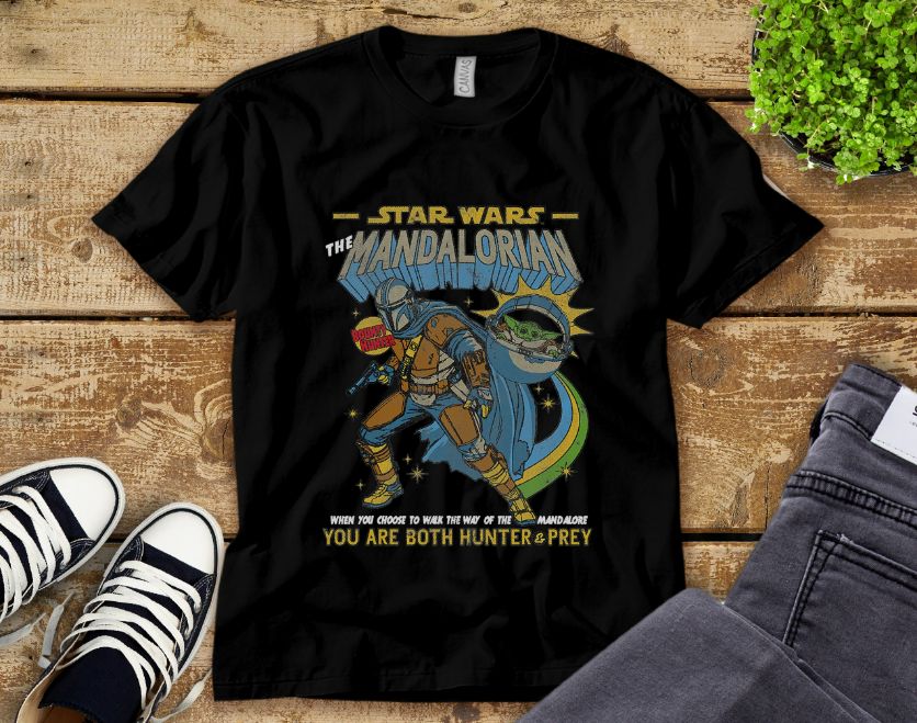 Star Wars Mandalorian Comic Poster T-Shirt Star Wars Mandalorian Comic Poster T-Shirt
