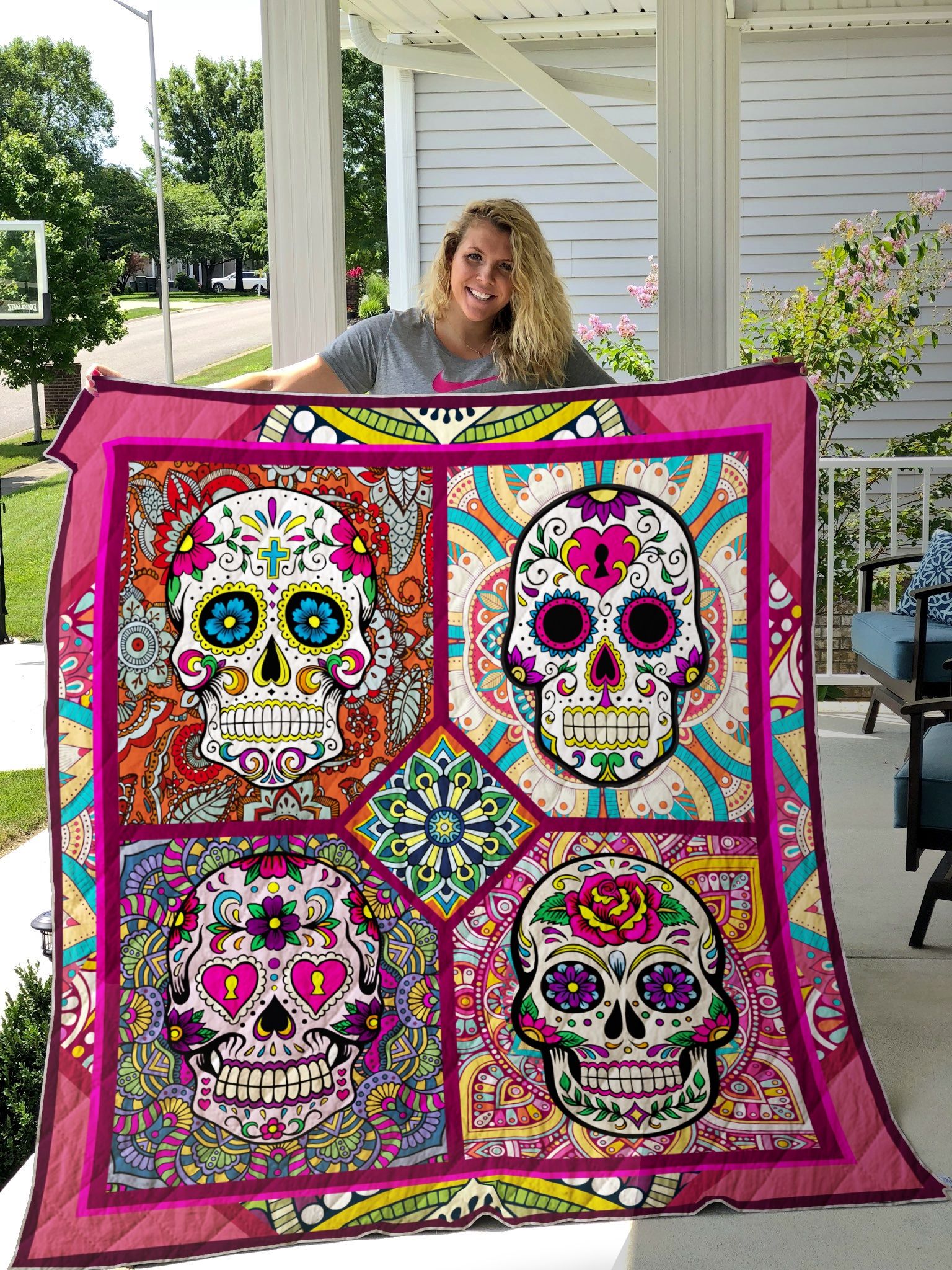 Sugar Skull Quilt Blanket Great Customized Gifts For Birthday Christmas Thanksgiving Perfect Gifts For Skull Lover Sugar Skull Quilt Blanket Great Customized Gifts For Birthday Christmas Thanksgiving Perfect Gifts For Skull Lover