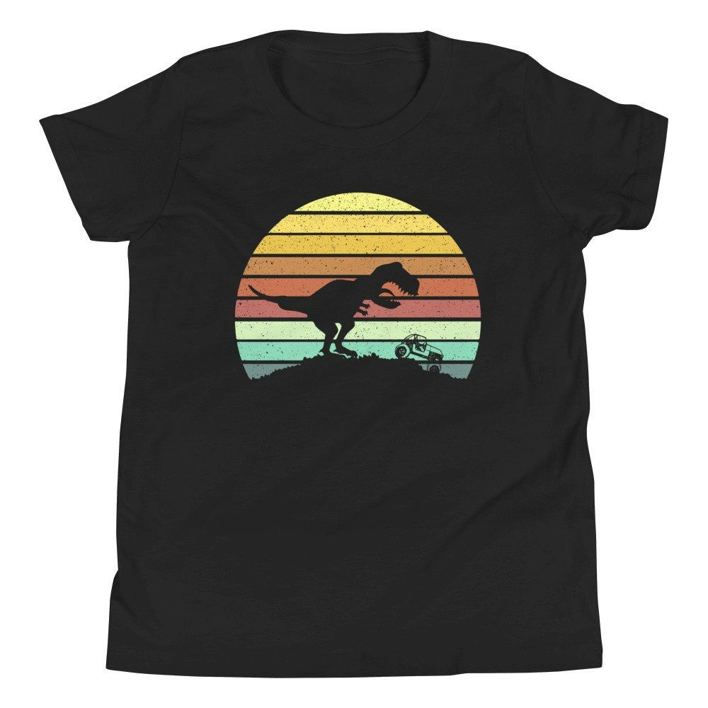 T Rex Dinosaur Chasing 4x4 Jeep Vintage Retro Lovers T-Rex Gift Youth Short Sleeve T-Shirt T Rex Dinosaur Chasing 4x4 Jeep Vintage Retro Lovers T-Rex Gift Youth Short Sleeve T-Shirt