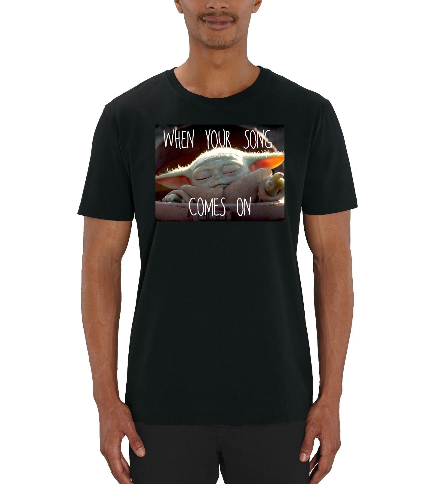 The Mandalorian When Your Song Comes On Print Mens T-Shirt The Mandalorian When Your Song Comes On Print Mens T-Shirt