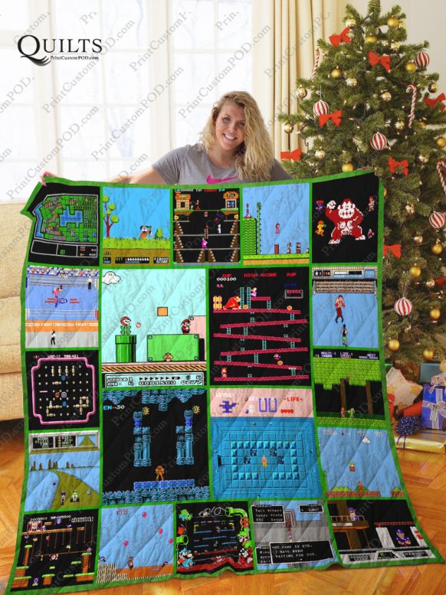 Tlmus Nintendo Games 1980 Quilt Blanket Tlmus Nintendo Games 1980 Quilt Blanket