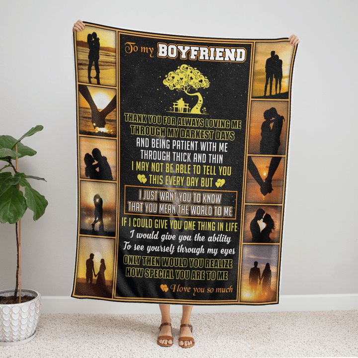 To My Boyfriend Thank You For Always Loving Me Blanket For Him Your Love Birthday To My Boyfriend Thank You For Always Loving Me Blanket For Him Your Love Birthday