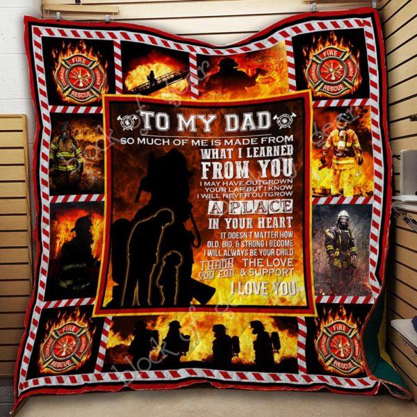 To My Dad, Firefighter Quilt Th748 To My Dad, Firefighter Quilt Th748