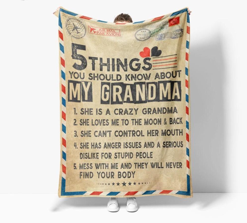 To My Grandma 5 Things You Should Know About My Grandma Letter Blanket For Grandma Birthday To My Grandma 5 Things You Should Know About My Grandma Letter Blanket For Grandma Birthday
