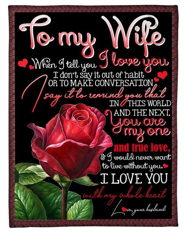 To My Wife You Are My One Fleece Blanket For Family Birthday Wife Couple To My Wife You Are My One Fleece Blanket For Family Birthday Wife Couple