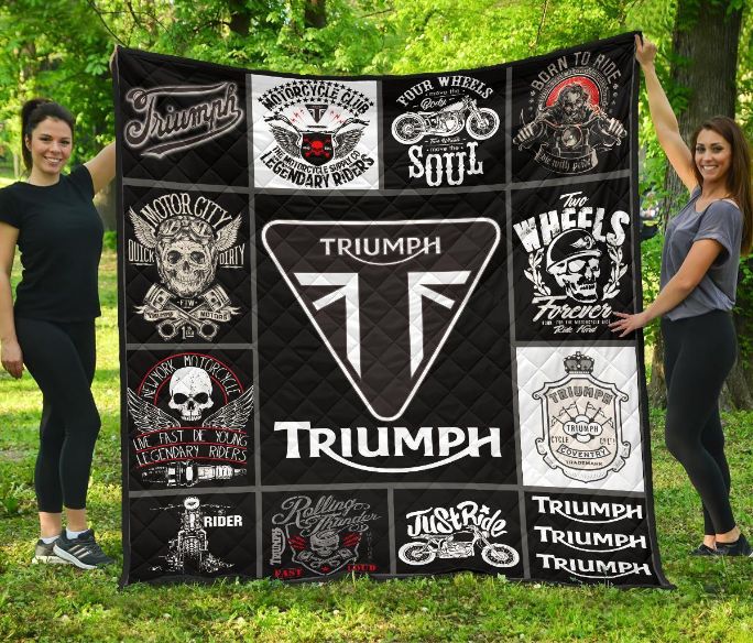 Triumph Motorcycles Quilt Blanket Triumph Motorcycles Quilt Blanket