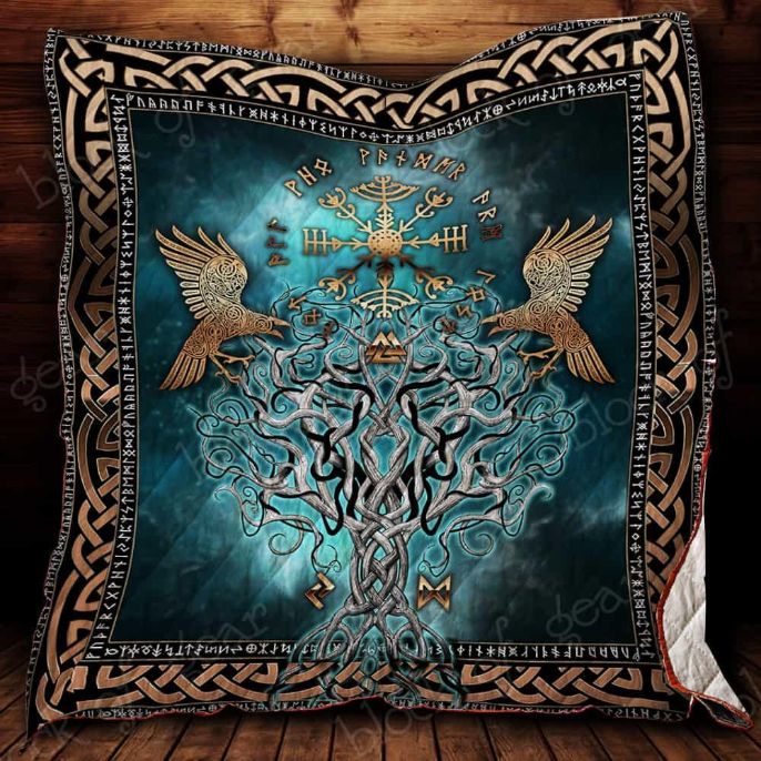 Viking Compass Yggdrasil Quilt P463B Viking Compass Yggdrasil Quilt P463B