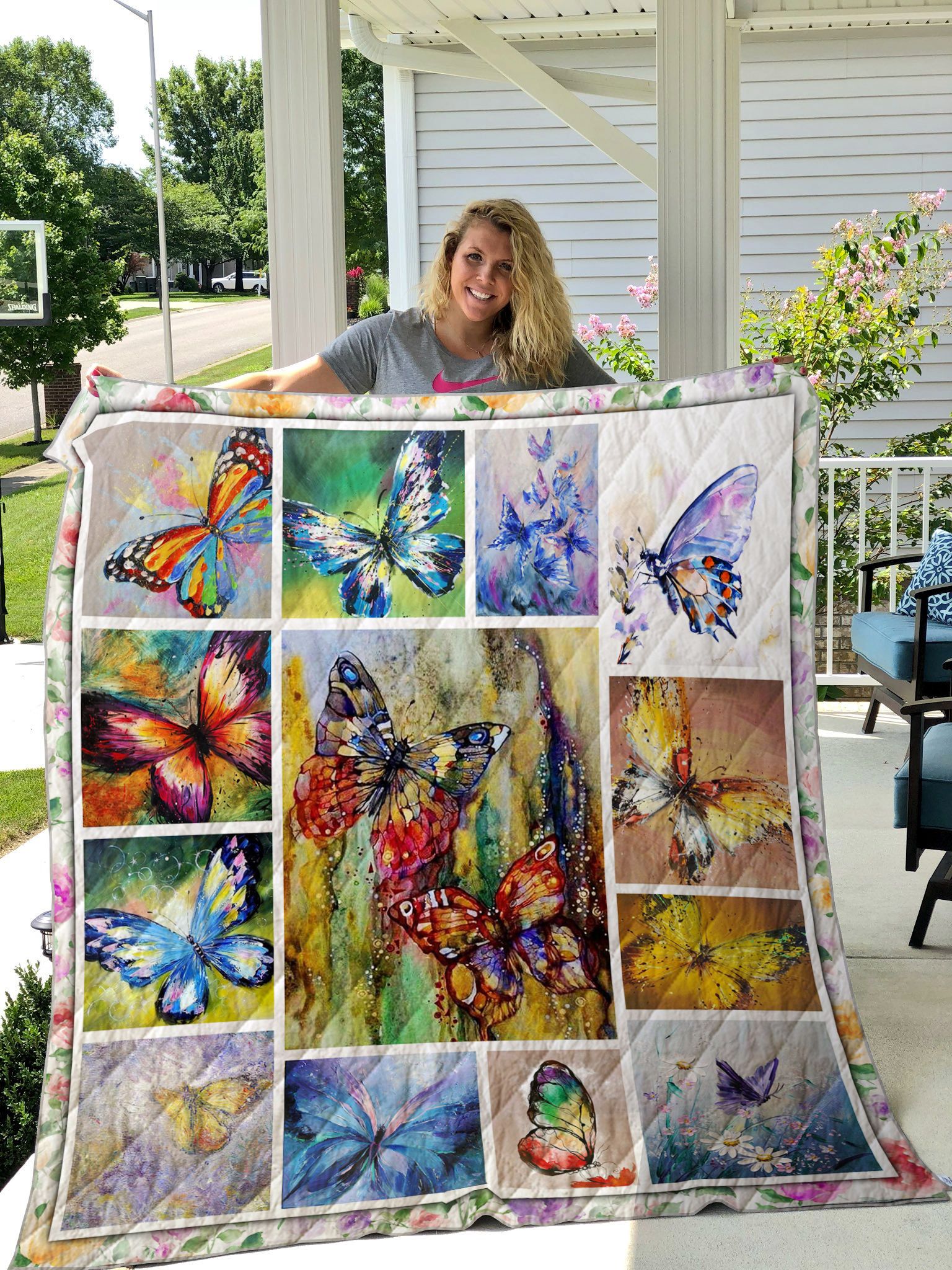 Vintage Butterfly Painting Quilt Blanket Great Customized Blanket Gifts For Birthday Christmas Thanksgiving Vintage Butterfly Painting Quilt Blanket Great Customized Blanket Gifts For Birthday Christmas Thanksgiving