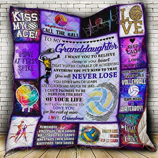 Volleyball Grandddaughter, Love, Grandma Quilt Pn444Sc2 Volleyball Grandddaughter, Love, Grandma Quilt Pn444Sc2
