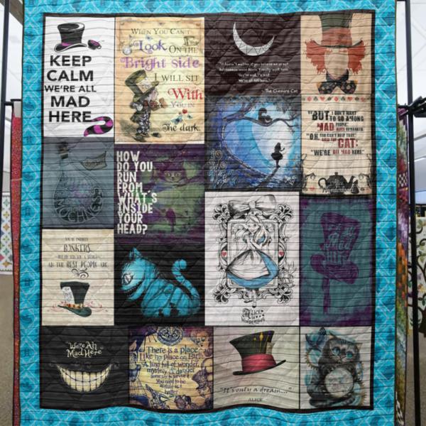 We Are All Mad Here Fabric 3d Quilt Blanket We Are All Mad Here Fabric 3d Quilt Blanket