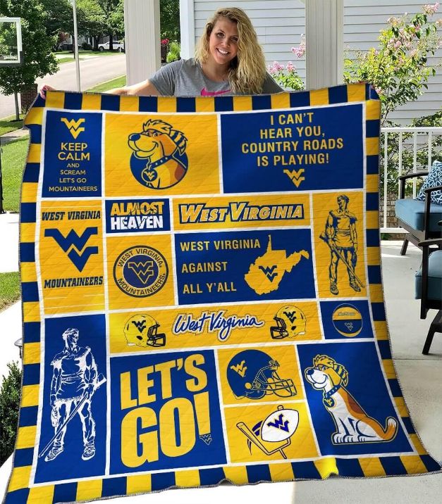 West Virginia Mountaineers Quilt Blanket B230514 West Virginia Mountaineers Quilt Blanket B230514