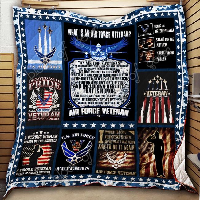 Women Veteran Air Force Quilt Blanket Thh908 Women Veteran Air Force Quilt Blanket Thh908
