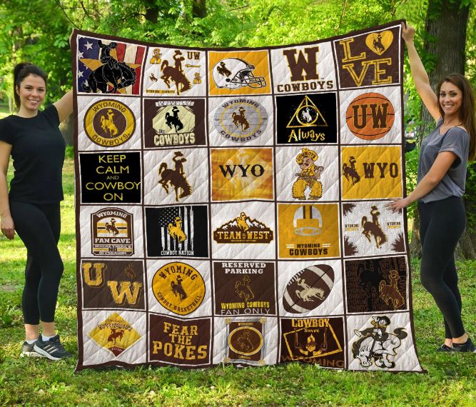 Wyoming Cowboys Quilt Blanket Wyoming Cowboys Quilt Blanket
