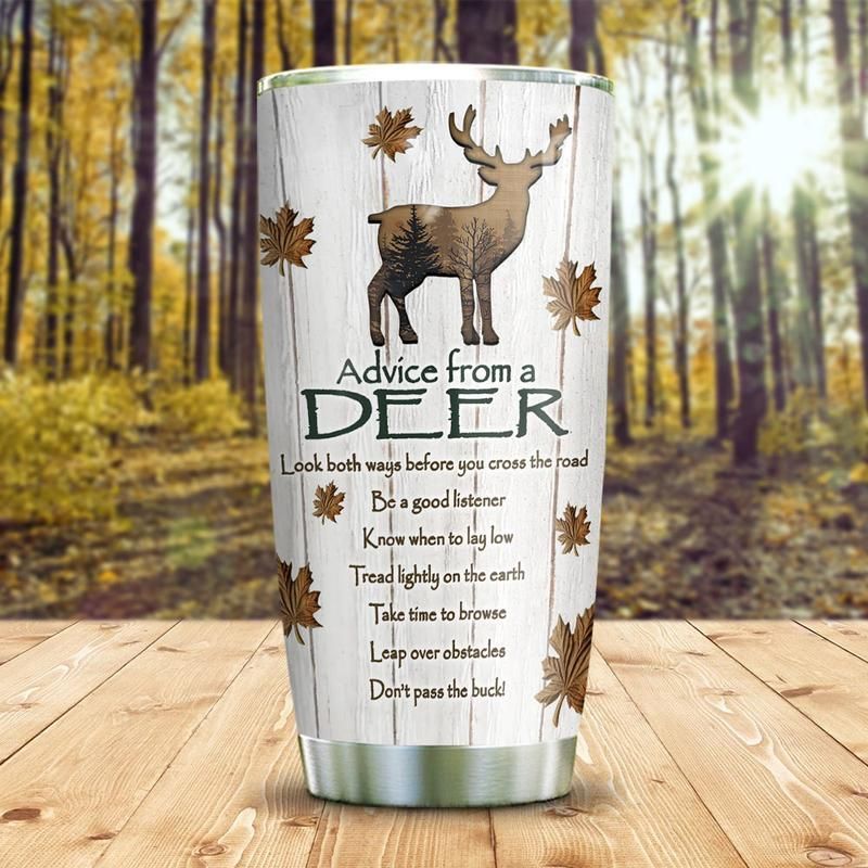 Advice From A Deer Wood Style Stainless Steel Cup Advice From A Deer Wood Style Stainless Steel Cup
