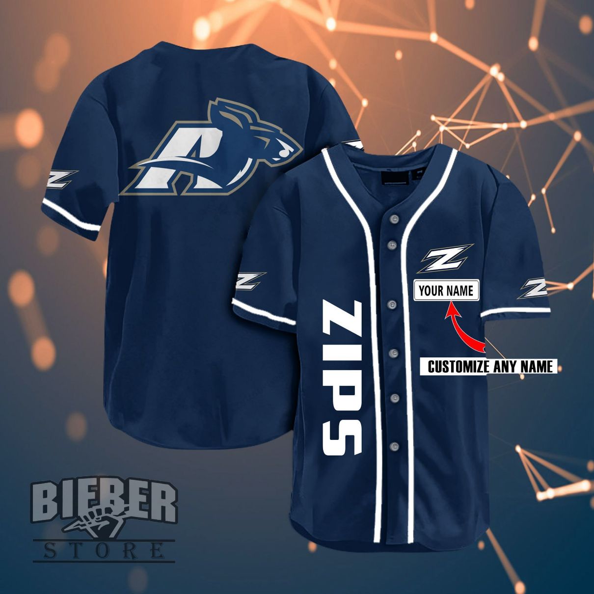 Akron Zips Personalized Name Ncaa Fans Team 3d Customization Gifts Baseball Jersey Akron Zips Personalized Name Ncaa Fans Team 3d Customization Gifts Baseball Jersey