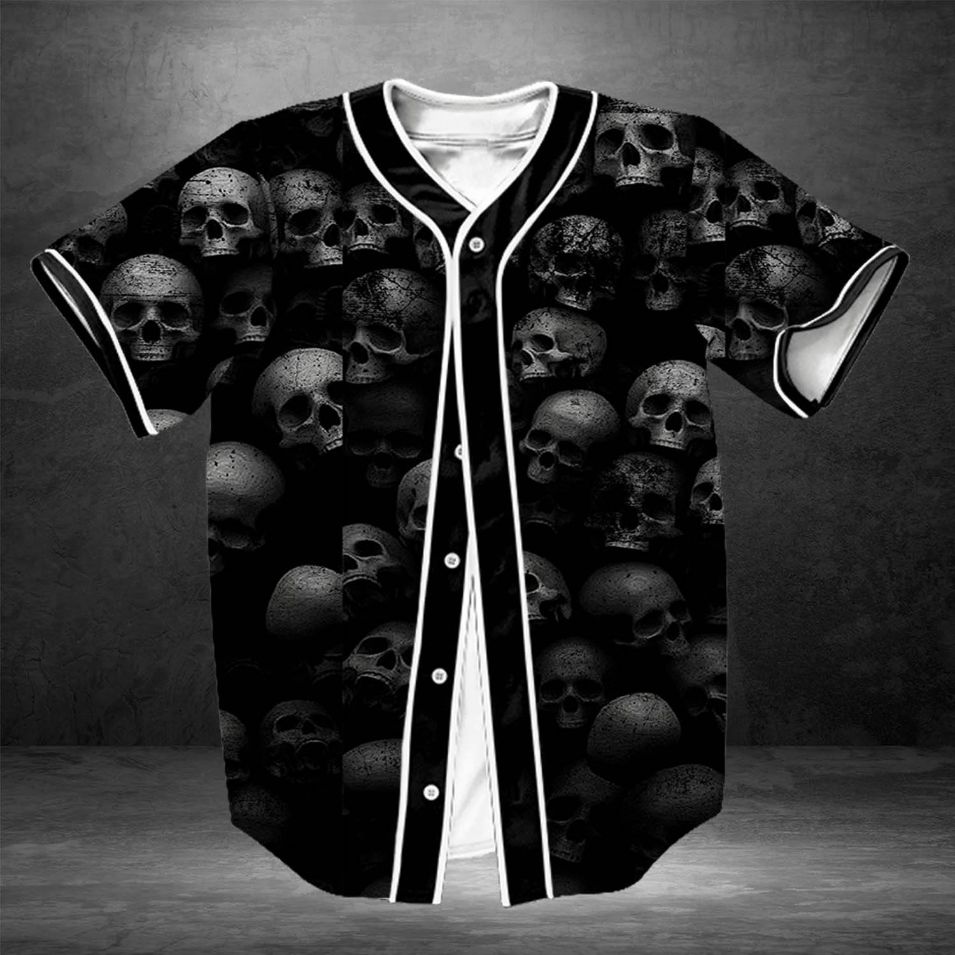 Amazing Skull Black Personalized 3d Baseball Jersey Amazing Skull Black Personalized 3d Baseball Jersey