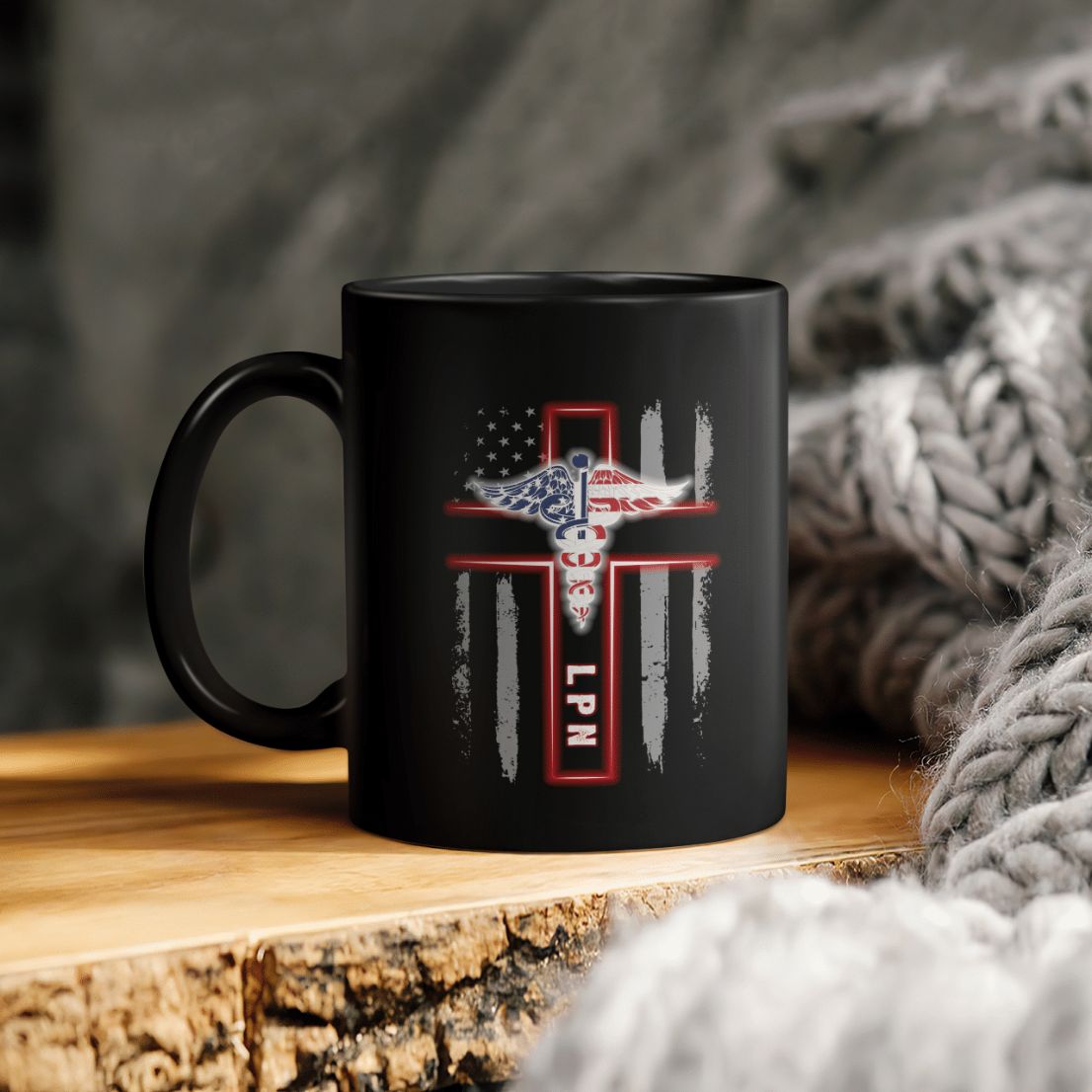 American Flag Cross Medical Logo Lpn Nurse's Day Ceramic Coffee Mug American Flag Cross Medical Logo Lpn Nurse's Day Ceramic Coffee Mug