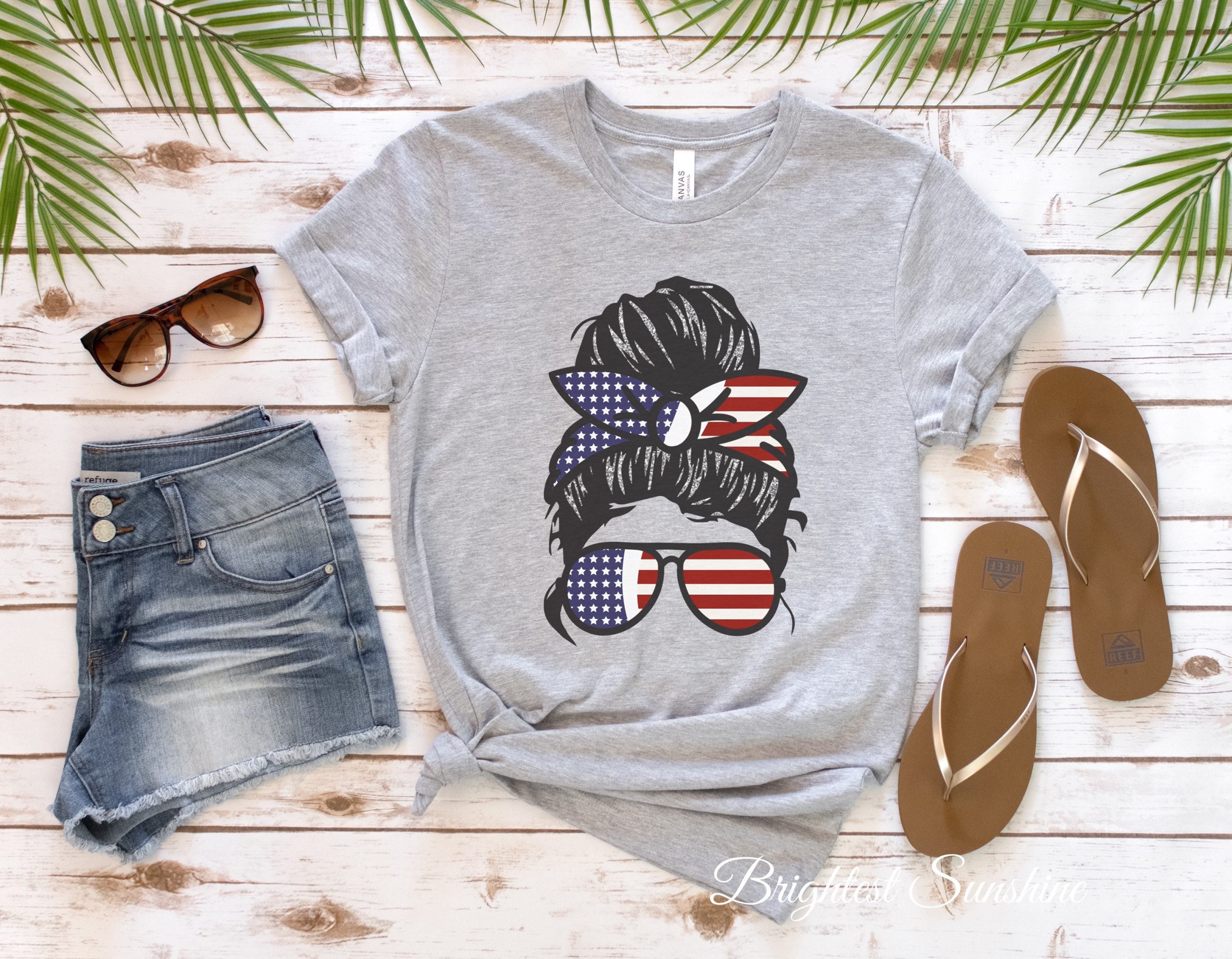 American Flag Girl Memorial Day Unisex T-Shirt American Flag Girl Memorial Day Unisex T-Shirt