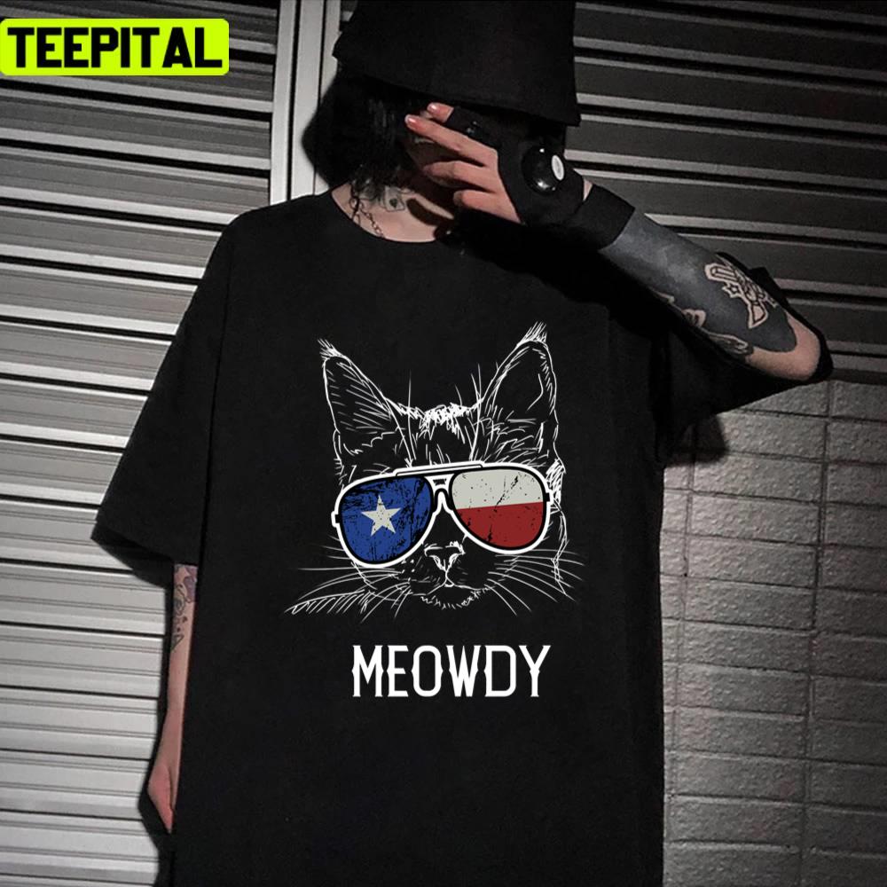 American Flag Meowdy Texas Cat Art Unisex T-Shirt American Flag Meowdy Texas Cat Art Unisex T-Shirt