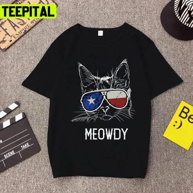 American Flag Meowdy Texas Cat Art Unisex T-Shirt American Flag Meowdy Texas Cat Art Unisex T-Shirt