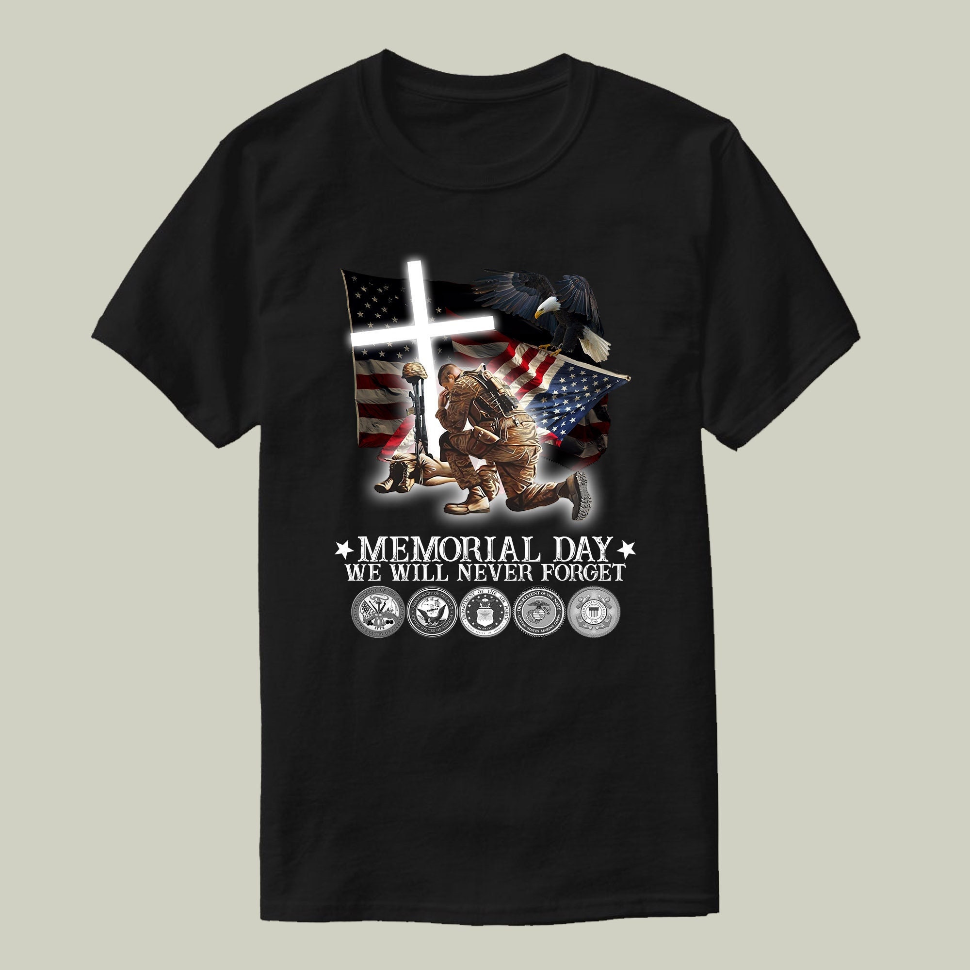 American Flag We Will Never Forget Memorial Day Unisex T-Shirt American Flag We Will Never Forget Memorial Day Unisex T-Shirt