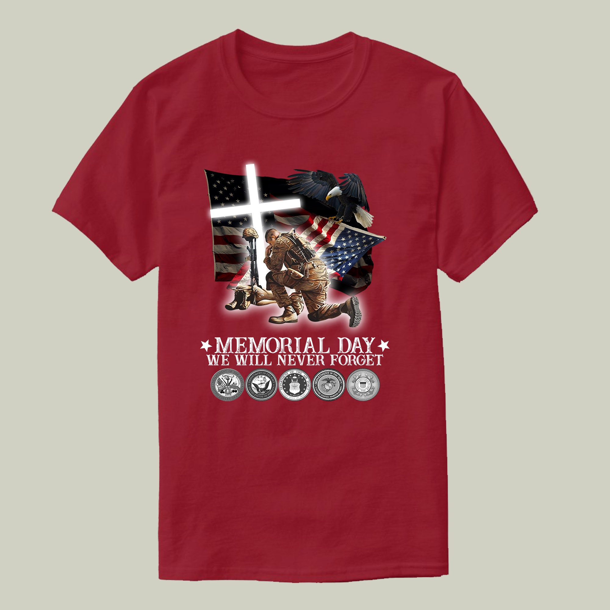 American Flag We Will Never Forget Memorial Day Unisex T-Shirt American Flag We Will Never Forget Memorial Day Unisex T-Shirt