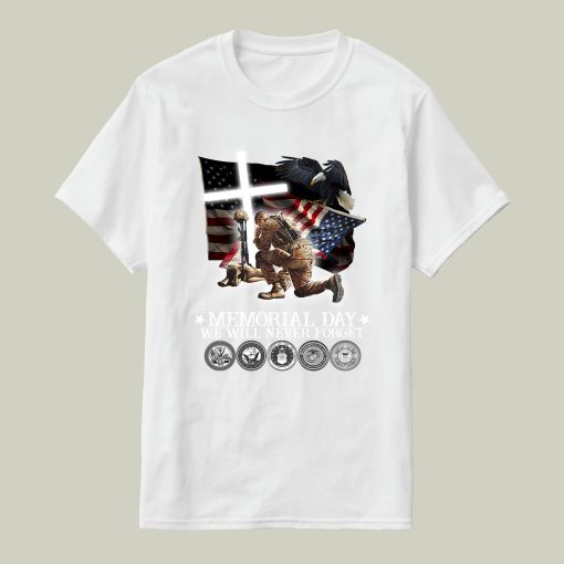 American Flag We Will Never Forget Memorial Day Unisex T-Shirt