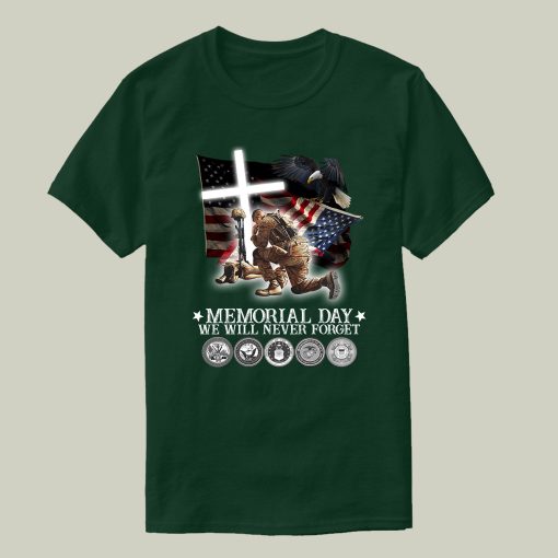 American Flag We Will Never Forget Memorial Day Unisex T-Shirt