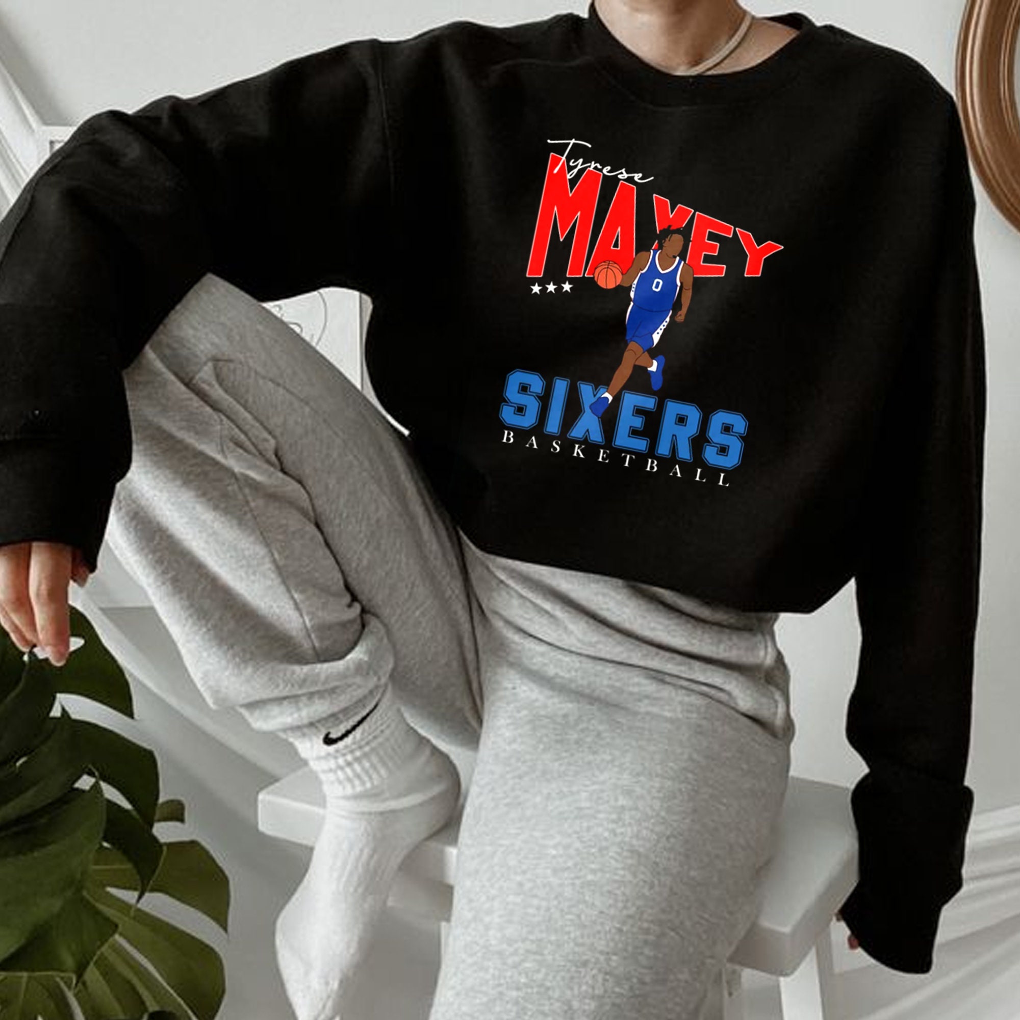 Art Text Style Tyrese Maxey Unsiex Sweatshirt Art Text Style Tyrese Maxey Unsiex Sweatshirt