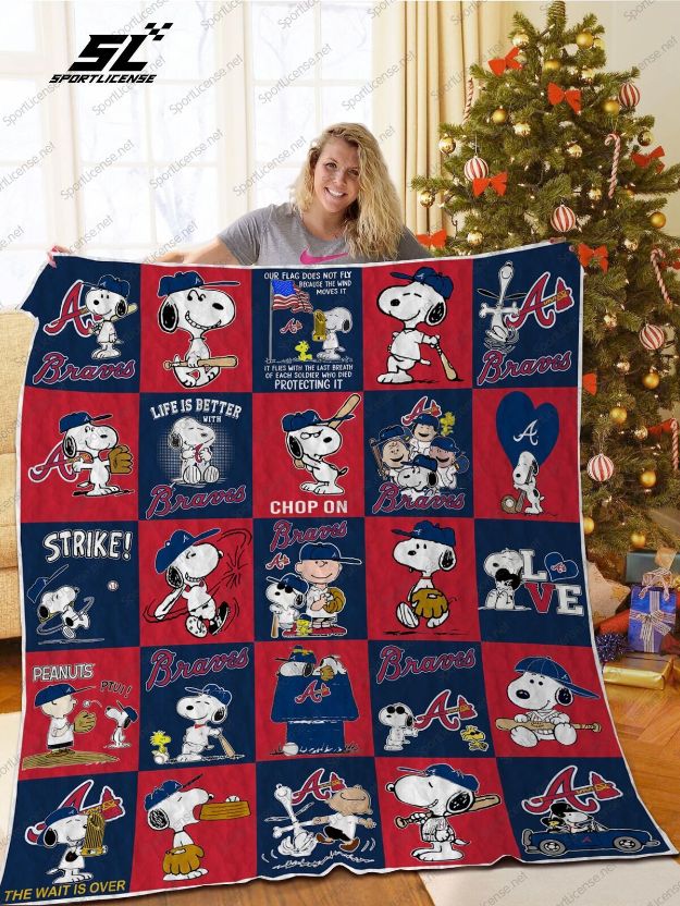 Atlanta Braves+Snoopy Quilt Blanket Atlanta Braves+Snoopy Quilt Blanket