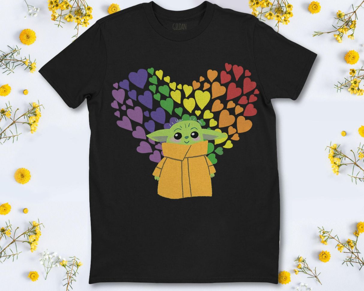 Baby Yoda Star Wars The Mandalorian The Child Rainbow Hearts T-Shirt Baby Yoda Star Wars The Mandalorian The Child Rainbow Hearts T-Shirt