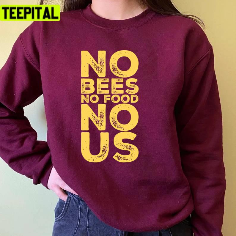 Bee Lovers No Bees No Food No Us Environmental Earth Day Unisex T-Shirt Bee Lovers No Bees No Food No Us Environmental Earth Day Unisex T-Shirt