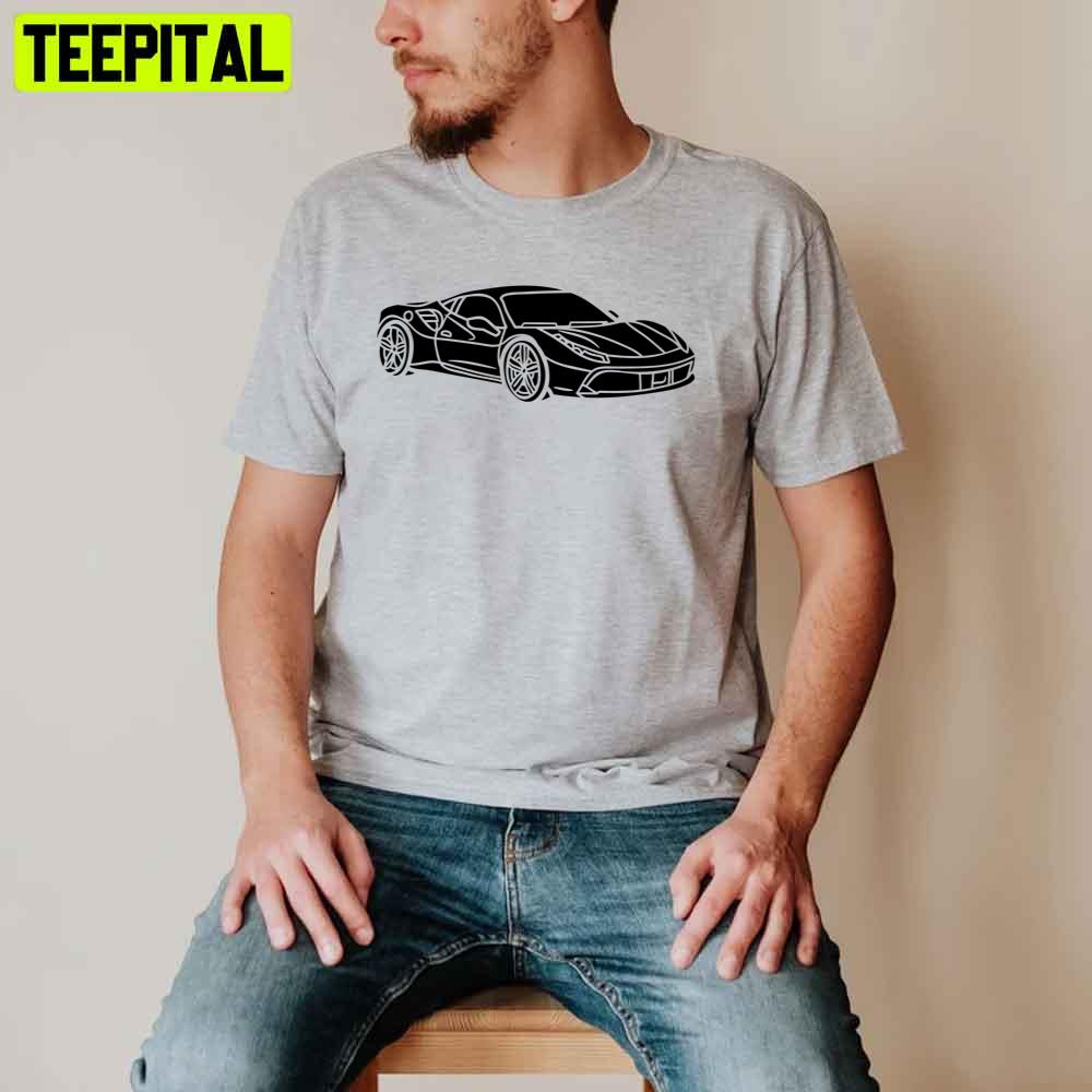 Black Ferrari 488 Racing Unisex T-Shirt Black Ferrari 488 Racing Unisex T-Shirt