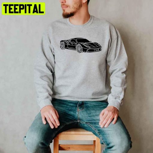 Black Ferrari 488 Racing Unisex T-Shirt