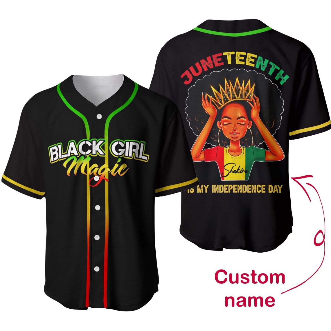 Black Girl Magic Juneteenth Is My Independence Day Custom Personalized Name Baseball Jersey kv Black Girl Magic Juneteenth Is My Independence Day Custom Personalized Name Baseball Jersey kv