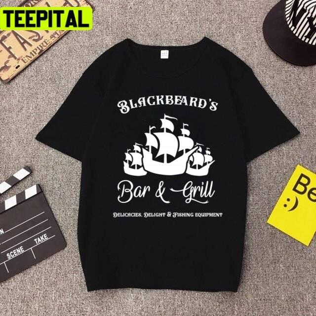 Blackbeards Bar And Grill Design Unisex T-Shirt Blackbeards Bar And Grill Design Unisex T-Shirt
