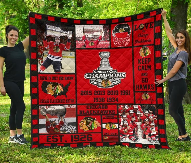 Blackhawks Chicago Hockey Quilt Blanket Blackhawks Chicago Hockey Quilt Blanket