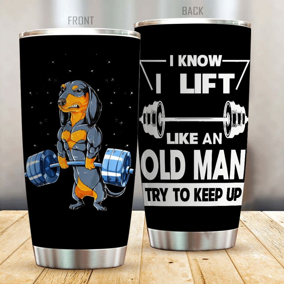 Blingyy Dachshund Weight Lifting Stainless Steel Cup Blingyy Dachshund Weight Lifting Stainless Steel Cup