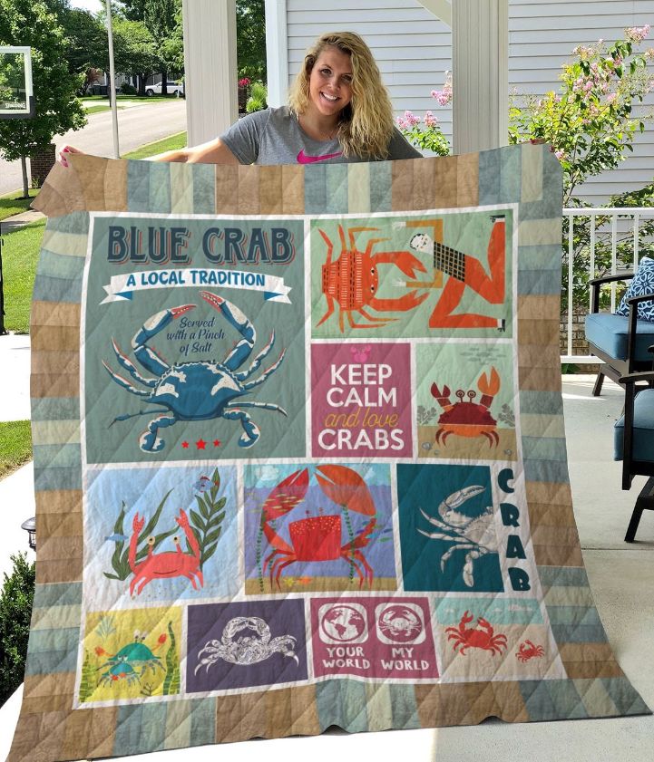 Blue Crab A Local Tradditon Quilt Blanket Blue Crab A Local Tradditon Quilt Blanket