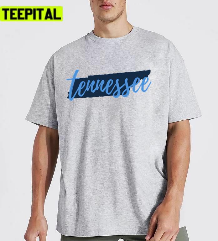Blue Tennessee Outline American Football Unisex T-Shirt Blue Tennessee Outline American Football Unisex T-Shirt