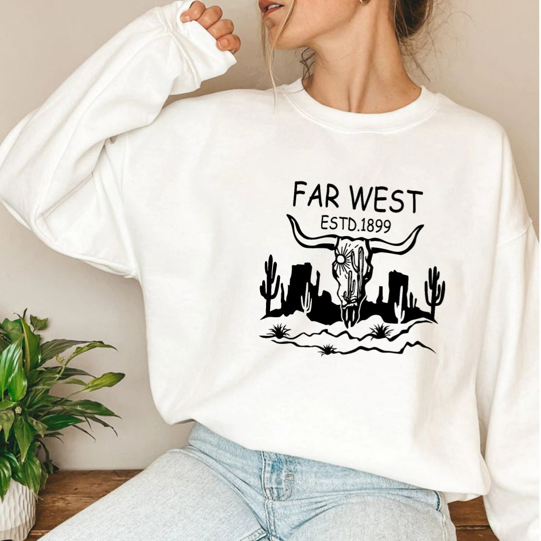 Boho Cow Skull Sweatshirt Boho Cow Skull Sweatshirt
