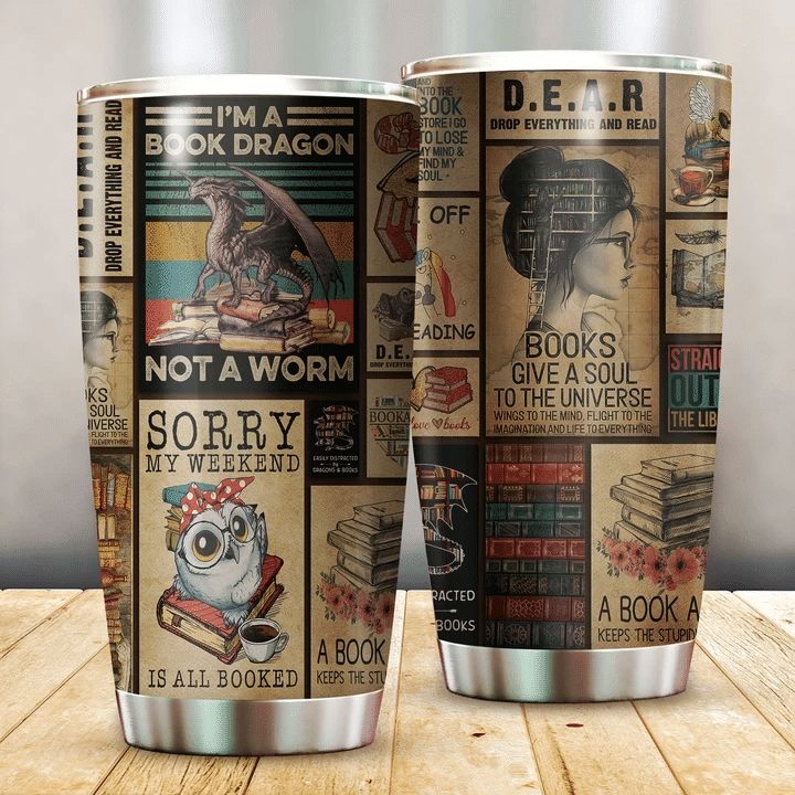 Books Give A Soul Stainless Steel Cup Books Give A Soul Stainless Steel Cup