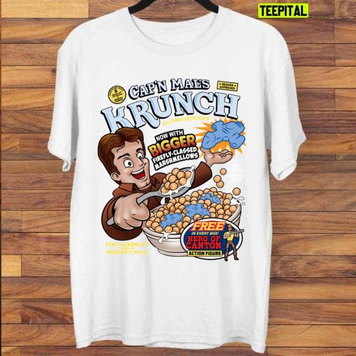 Captain Mal’s Krunch Cereal Colorfully Illustrated Unisex T-Shirt