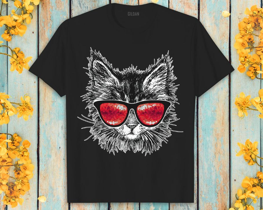 Cat Party Glasses Cat Pet Lover Cute Cat Face Unisex T-Shirt Cat Party Glasses Cat Pet Lover Cute Cat Face Unisex T-Shirt