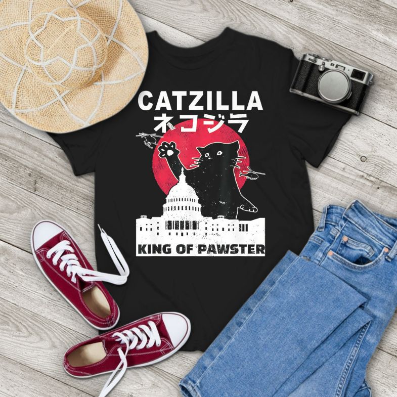 Catzilla Japanese Sunset Style Vintage T-Shirt Catzilla Japanese Sunset Style Vintage T-Shirt