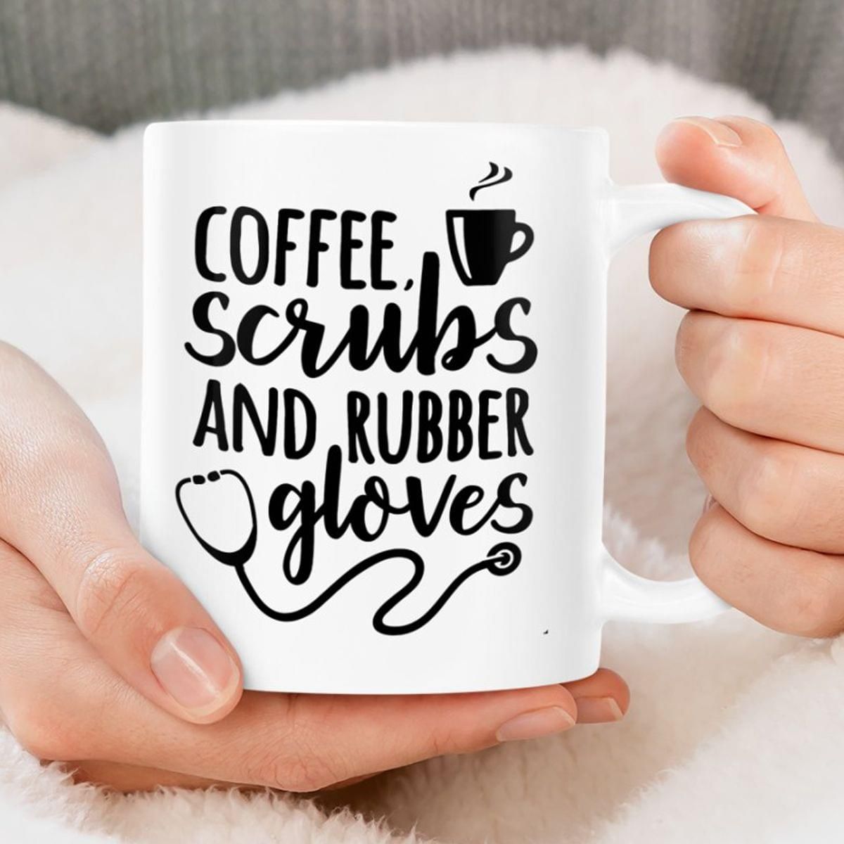 Coffee Scrubs And Rubber Gloves Premium Sublime Ceramic Coffee Mug White Coffee Scrubs And Rubber Gloves Premium Sublime Ceramic Coffee Mug White