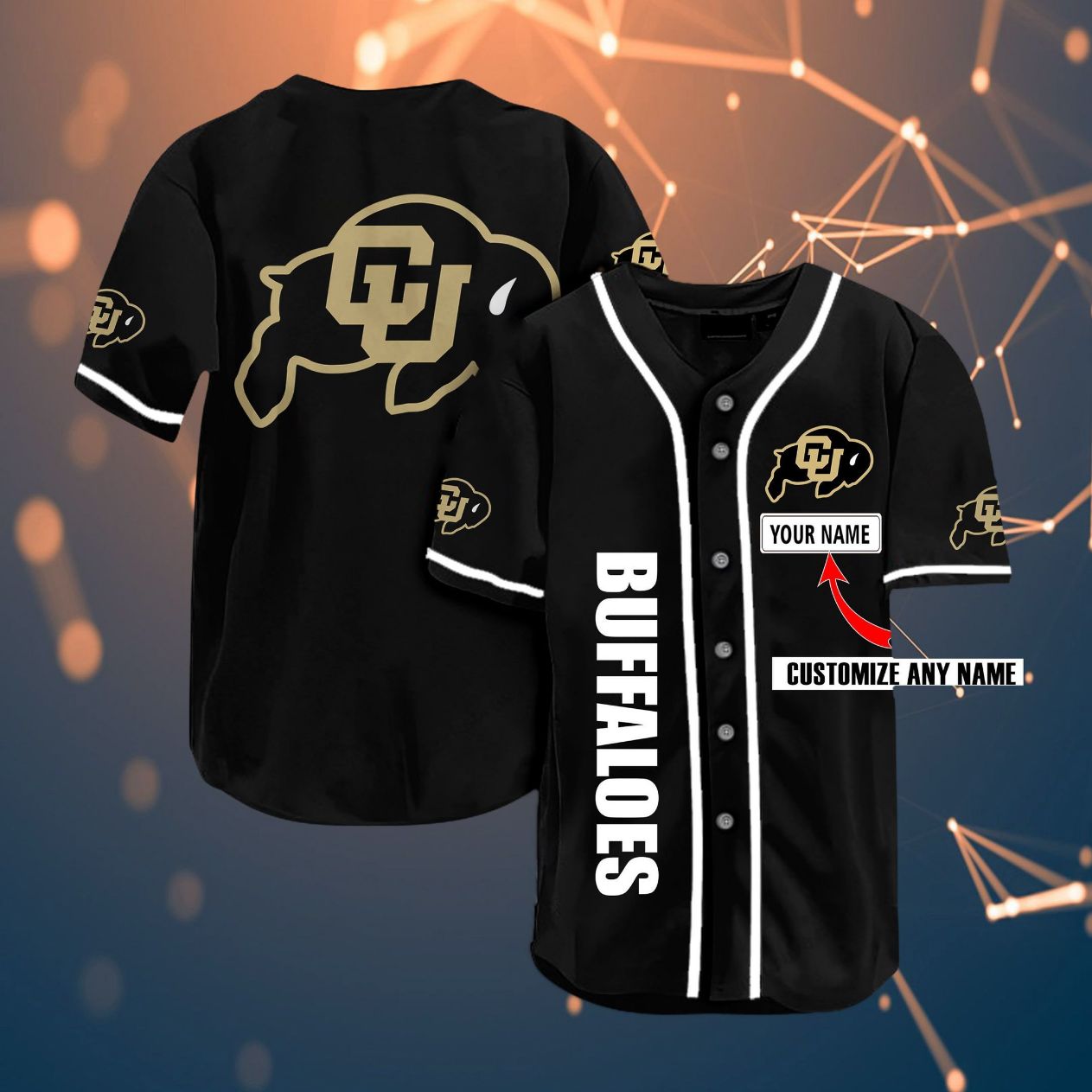 Colorado Buffaloes Personalized Name Ncaa Fans Team 3d Customization Gifts Baseball Jersey Colorado Buffaloes Personalized Name Ncaa Fans Team 3d Customization Gifts Baseball Jersey