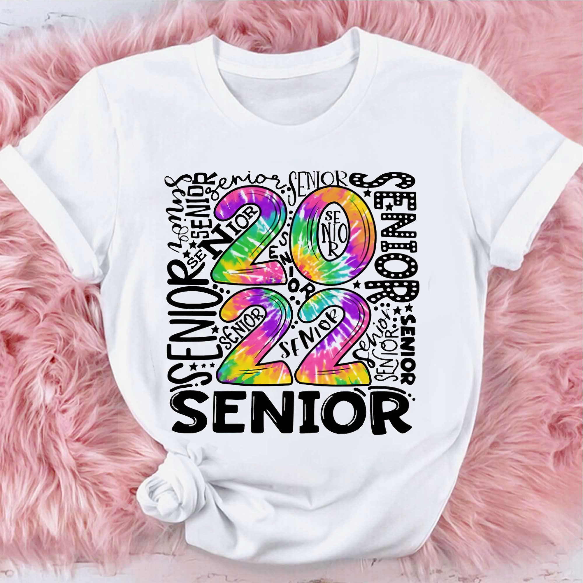 Colorful Art Text Tie Dye Seniors 2022 Graduation Day Unisex T-Shirt Colorful Art Text Tie Dye Seniors 2022 Graduation Day Unisex T-Shirt